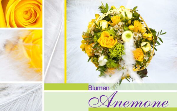 Blumenstrauß mit gelben Rosen in München bei Blumen Anemone